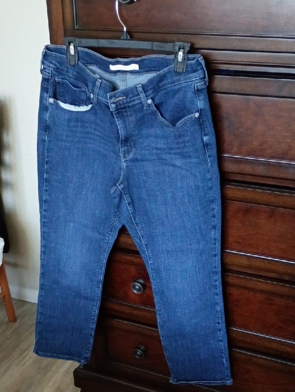 Classic Women's Dark Blue High-Rise Jeans